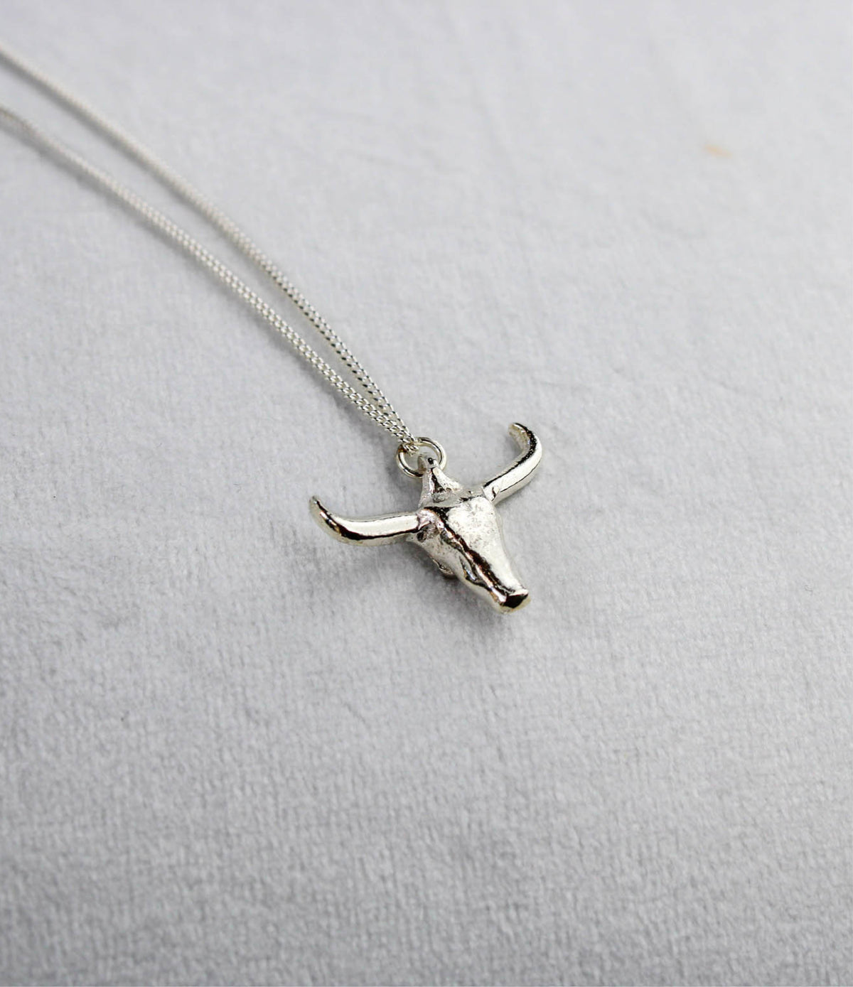 Long Horn Necklace in 925 Sterling Silver