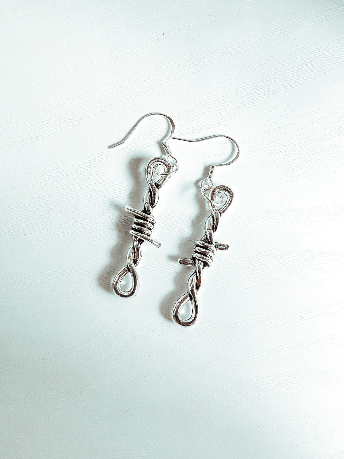 Sterling Silver Barbed Wire Earrings in 925 Sterling Silver