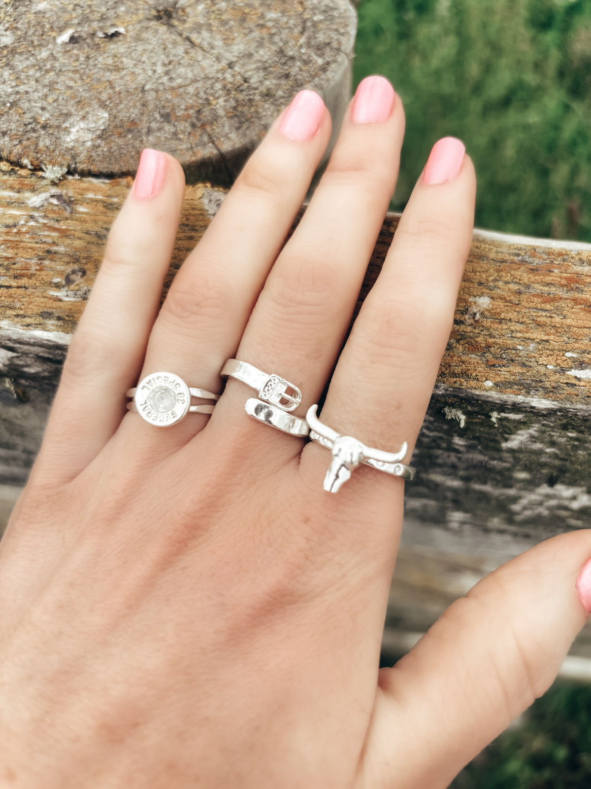 Western Longhorn Ring in Solid 925 Sterling Silver