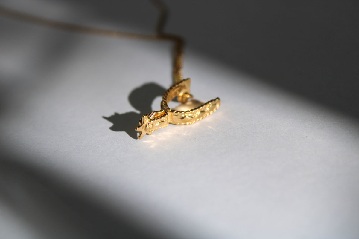 Gold Spur Necklace 18K Gold Plated Sterling Silver