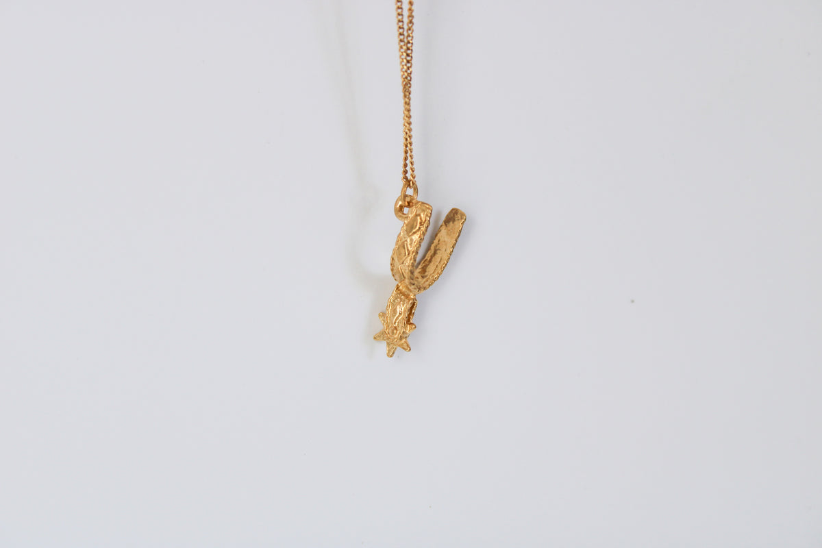 Gold Spur Necklace 18K Gold Plated Sterling Silver