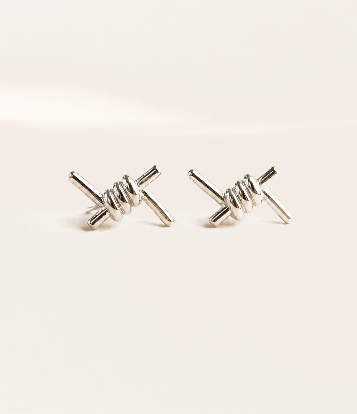 Sterling Silver Barbed Wire Studs in 925 Sterling Silver