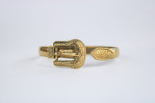 Load image into Gallery viewer, Western Buckle Cuff Bangle ©️ 18k Gold Plated Sterling Silver - shipping in 2 weeks