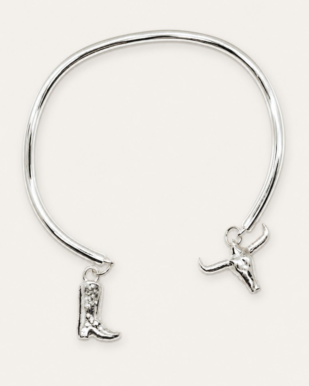 Western Charm Cuff Bracelet in Solid 925 Sterling Silver
