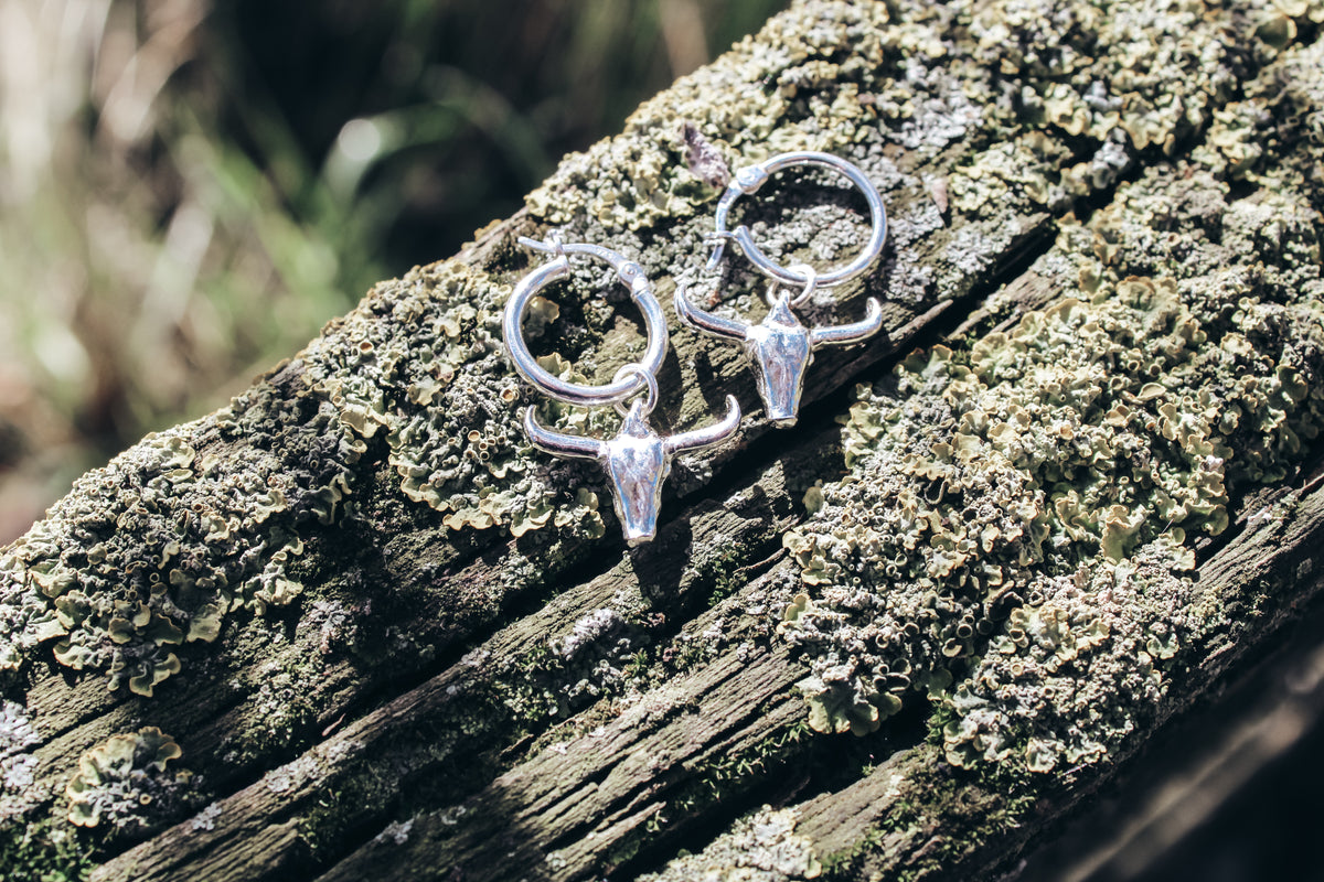 Longhorn Earrings in 925 Sterling Silver