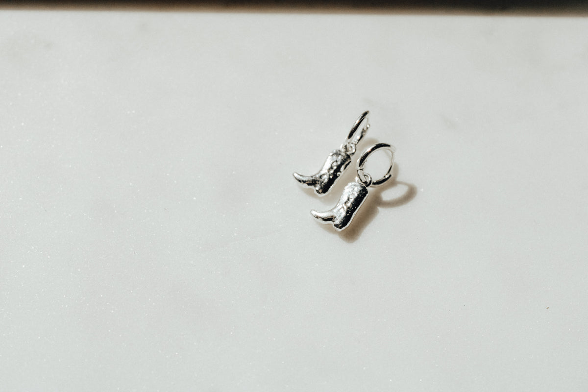 Cowboy Boots Earrings in 925 Sterling Silver