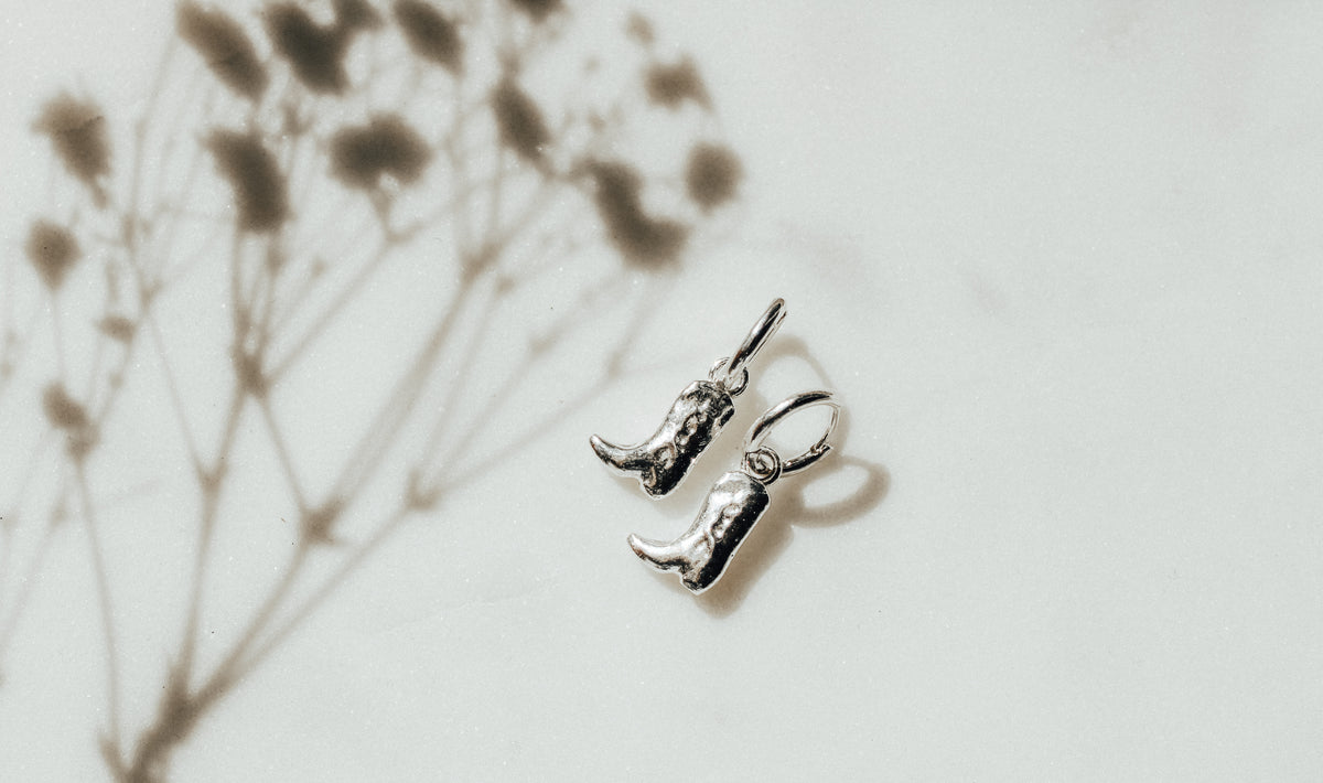 Cowboy Boots Earrings in 925 Sterling Silver