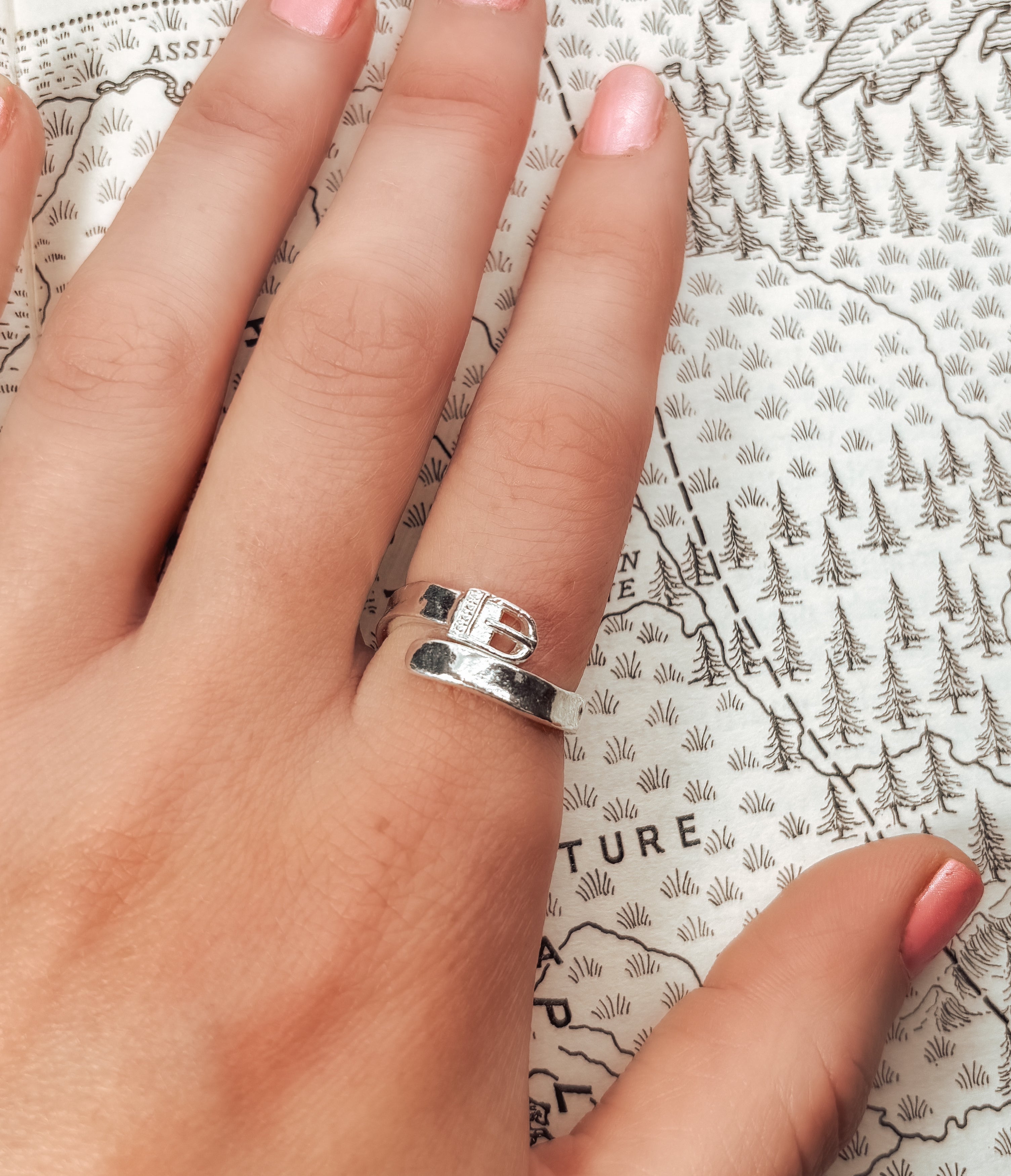 Western Belt Buckle Ring in Solid 925 Sterling Silver (Adjustable)