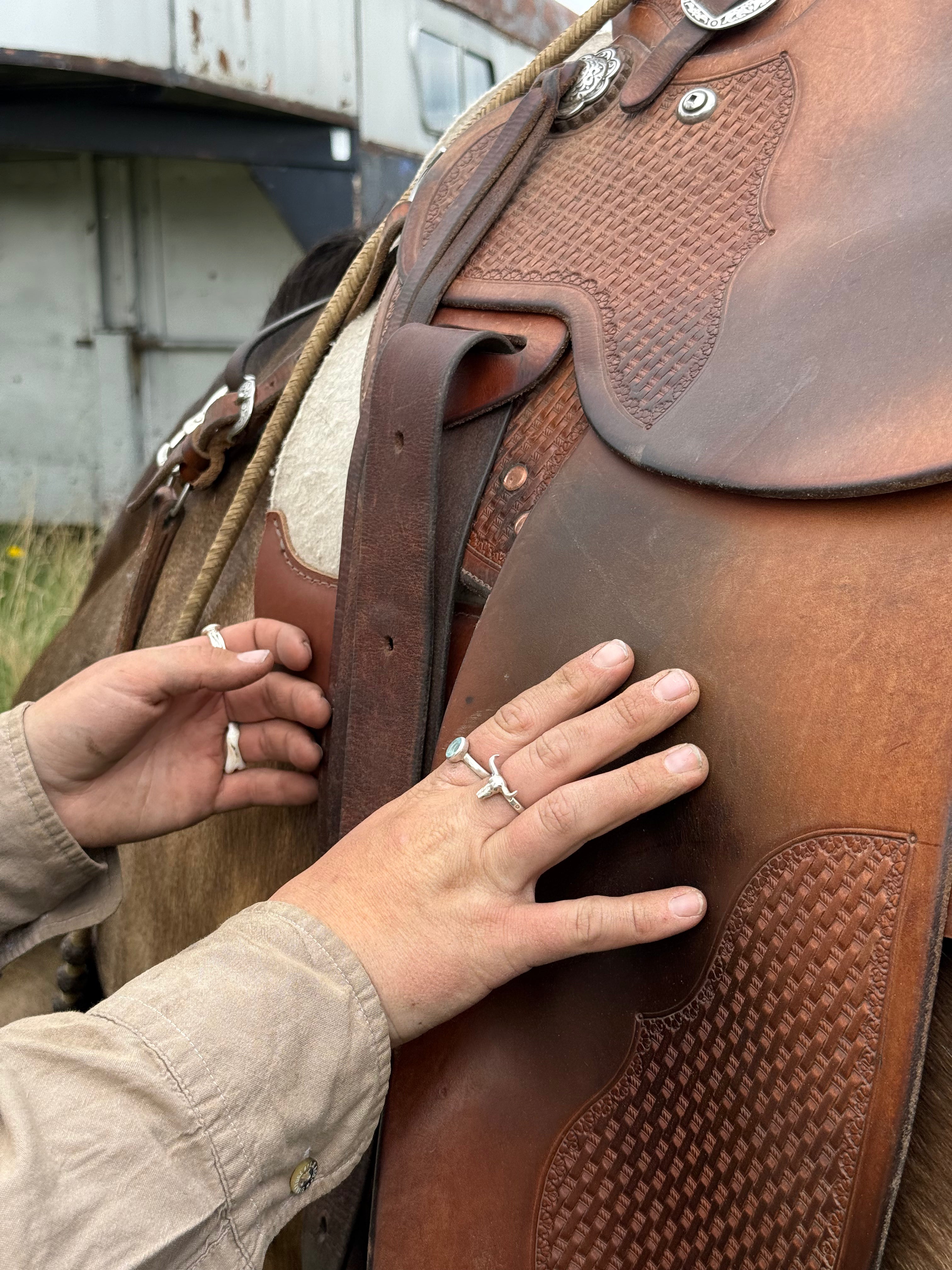 Western Longhorn Ring in Solid 925 Sterling Silver