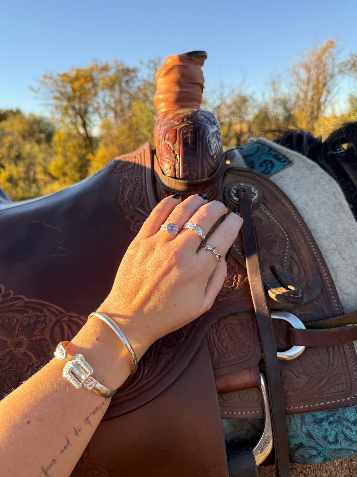 Western Belt Buckle Cuff Bangle in Solid 925 Sterling Silver ©️