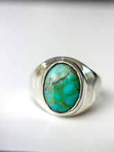 Load image into Gallery viewer, Weathered Turquoise Sterling Silver Ring - one of a kind stone