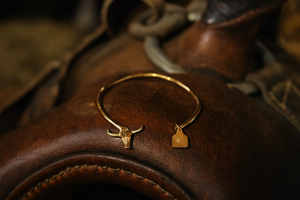 Country Charm Cuff Bracelet - 18k gold plated sterling silver