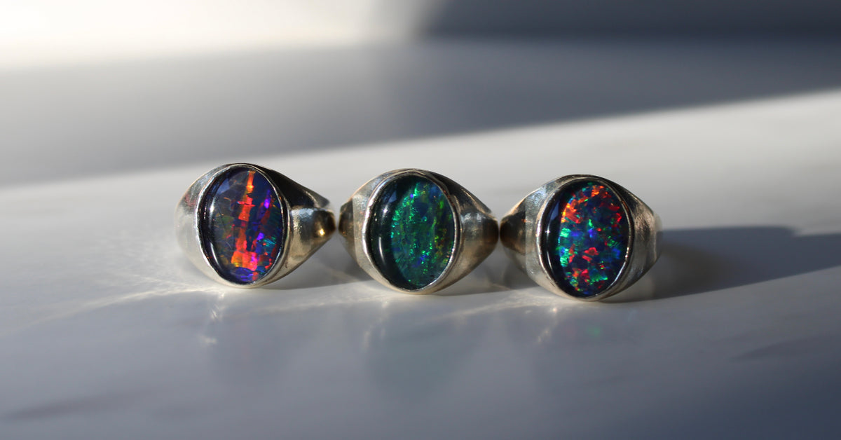 Weathered Opal Ring in Sterling Silver