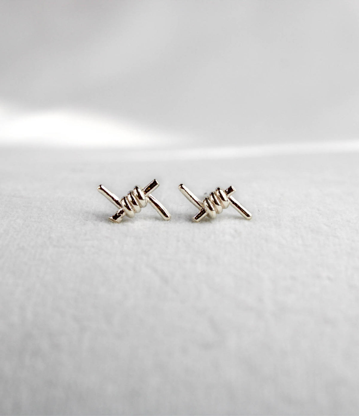 Sterling Silver Barbed Wire Studs in 925 Sterling Silver