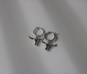 Longhorn Earrings - Sterling Silver
