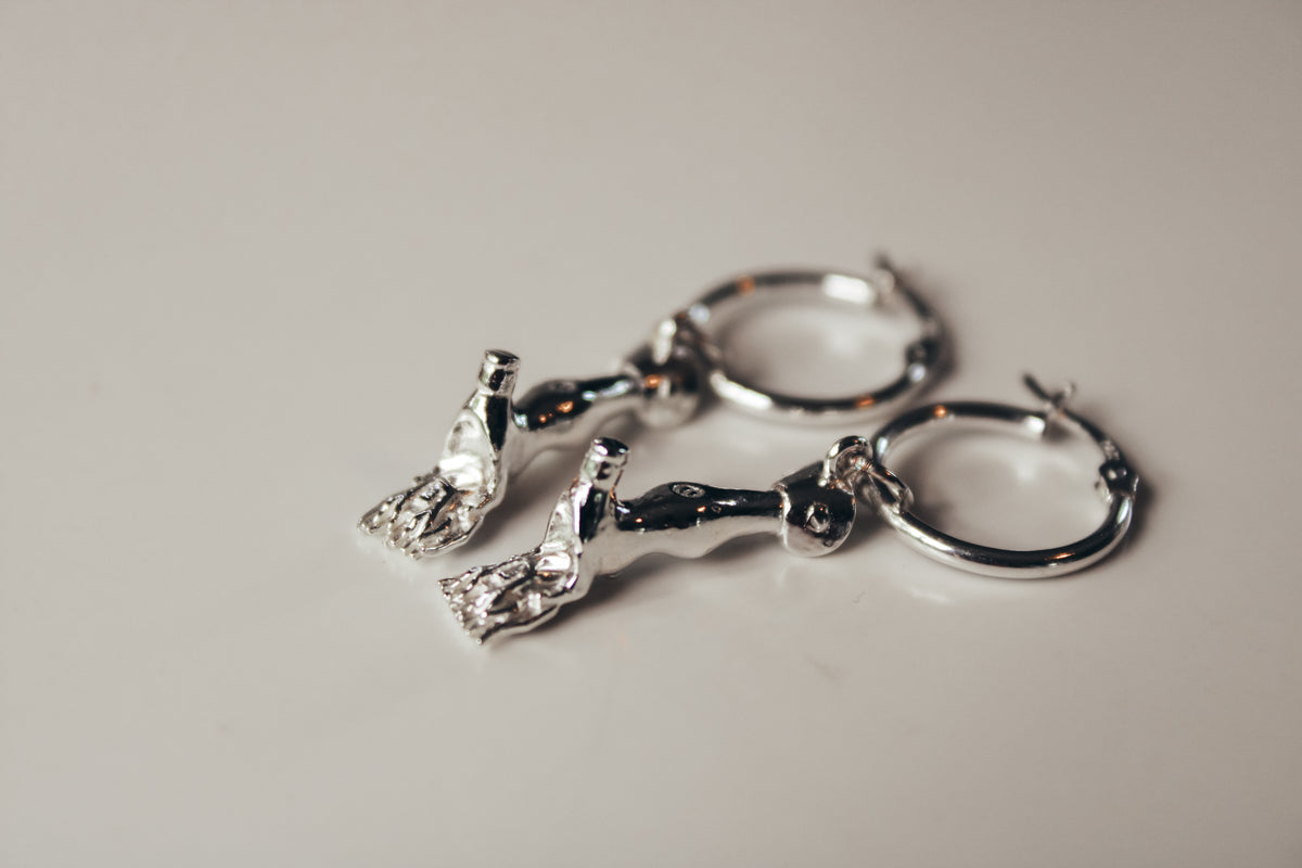 Shearing Handpiece Earrings in 925 Sterling Silver