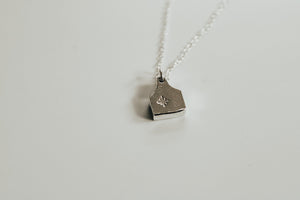 Mini Cattle Tag Necklace - Sterling Silver