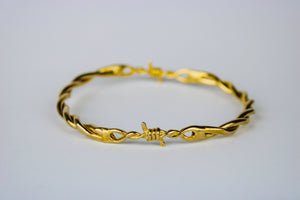 Barbed Wire Bangle - 18k Gold Plated Sterling Silver