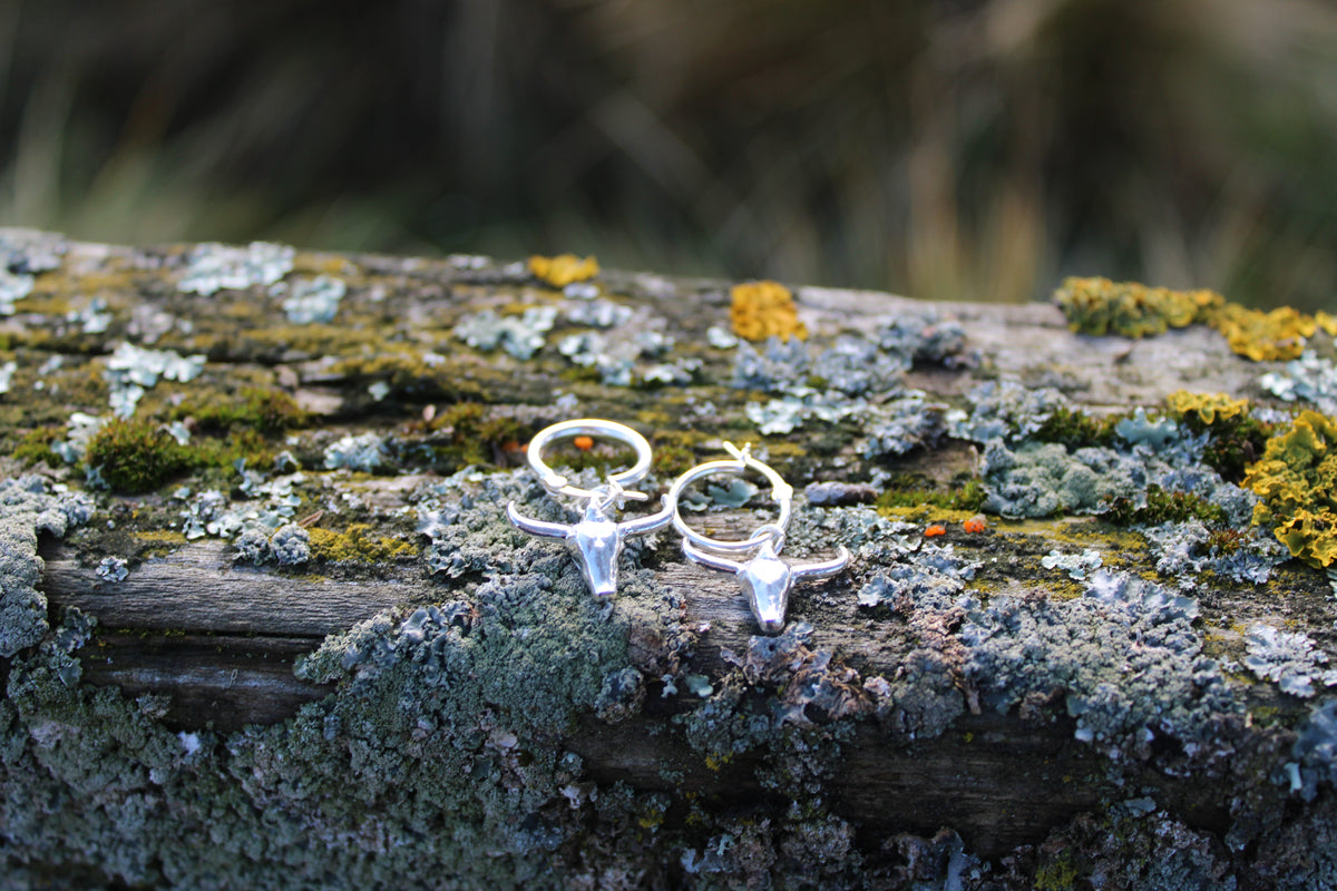 Longhorn Earrings in 925 Sterling Silver
