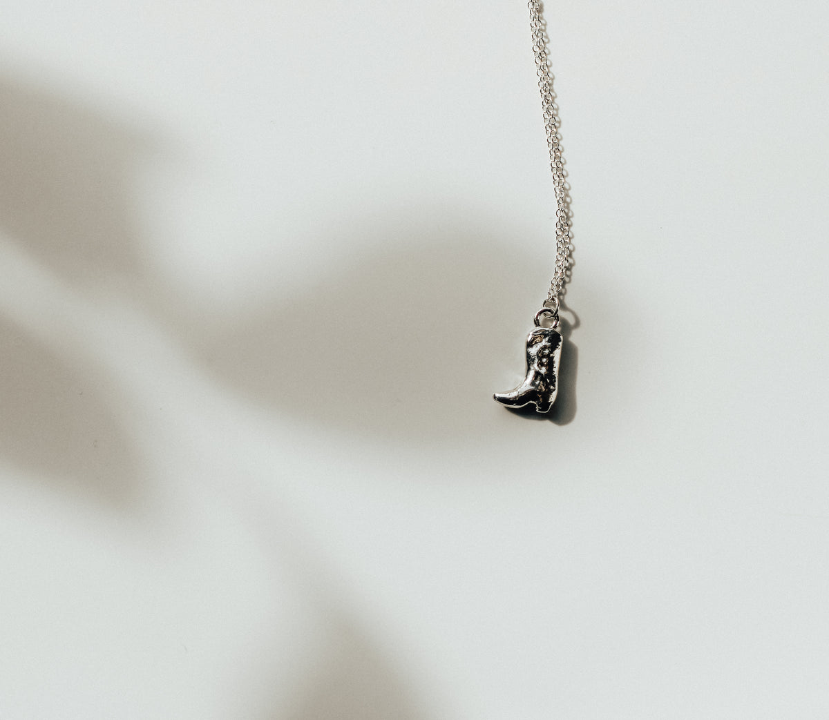 Mini Cowboy Boot Necklace in 925 Sterling Silver