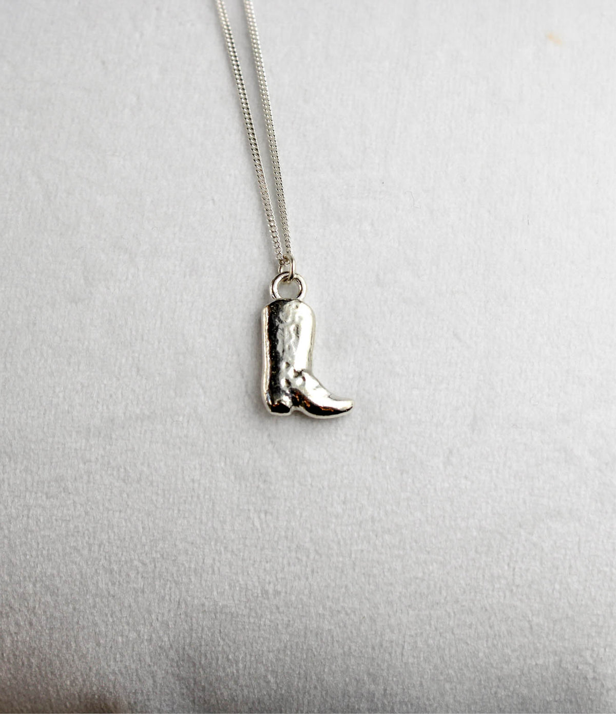 Mini Cowboy Boot Necklace in 925 Sterling Silver