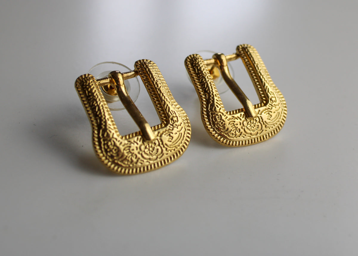 Belt Buckle Studs in 18k Gold Plated 925 Sterling Silver - shipping delay
