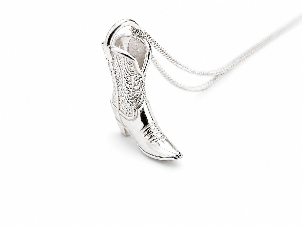 Darling Boot Necklace in 925 Sterling Silver
