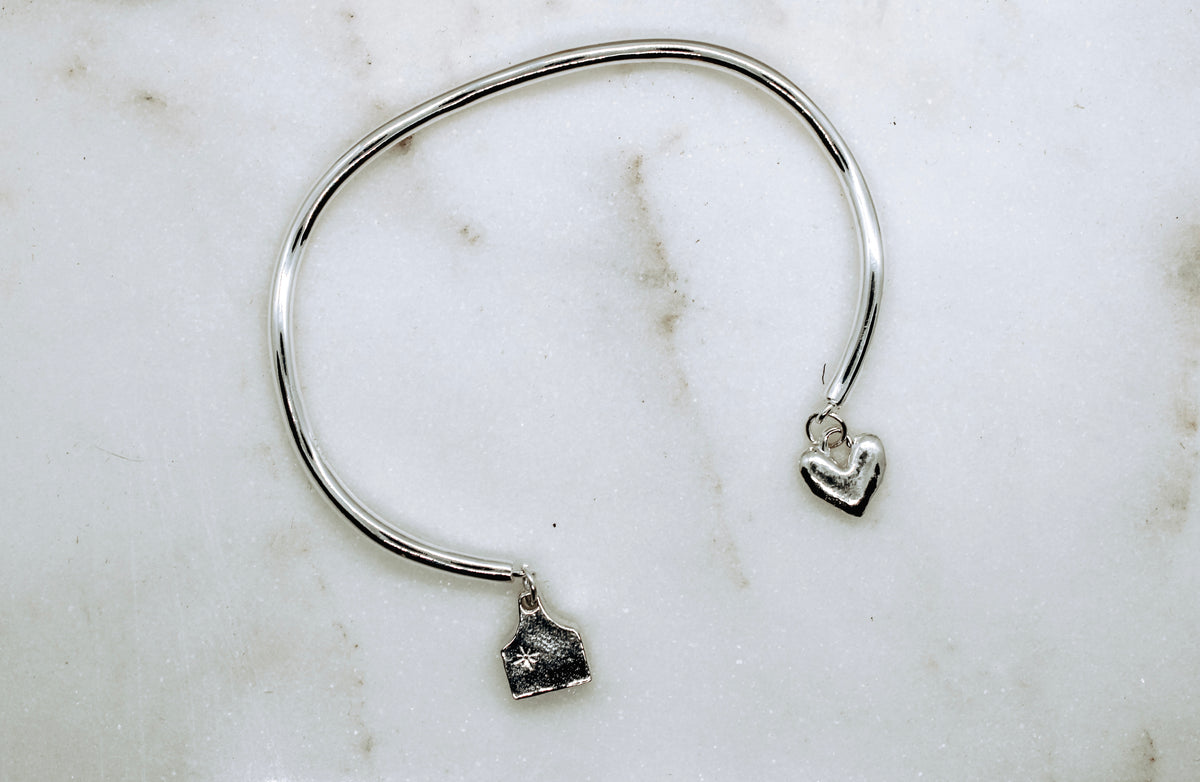 Western Charm Cuff Bracelet in Solid 925 Sterling Silver