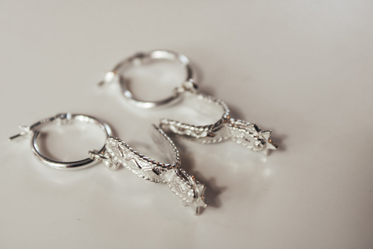 Silver Spur Earrings in 925 Sterling Silver
