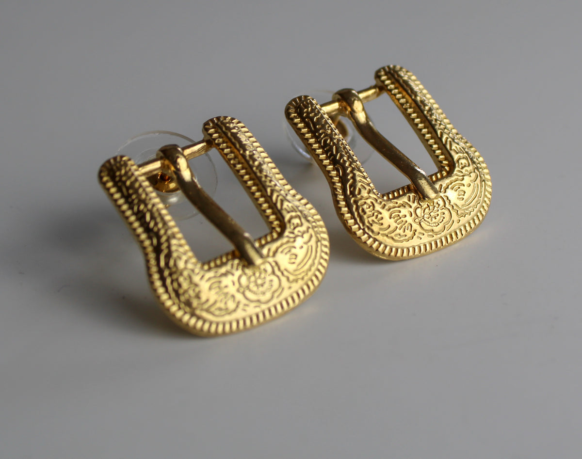 Belt Buckle Studs in 18k Gold Plated 925 Sterling Silver - shipping delay