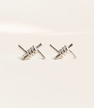Load image into Gallery viewer, Sterling Silver Barbed Wire Studs in 925 Sterling Silver