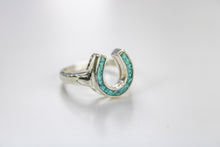 Load image into Gallery viewer, The Lucky Belle Ring - Sterling Silver with a Turquoise Inlay