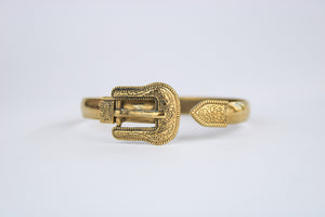 Western Buckle Cuff Bangle ©️ 18k Gold Plated Sterling Silver - shipping in 2 weeks