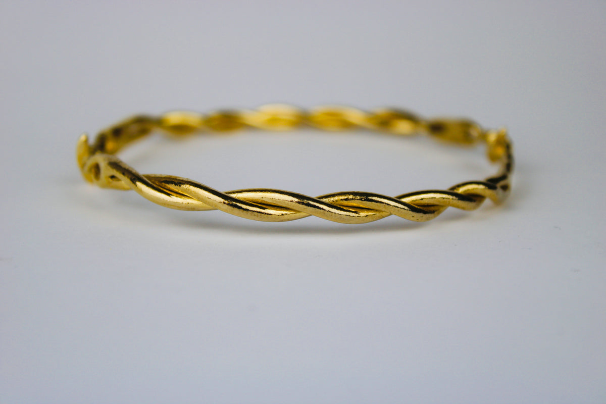 Barbed Wire Bangle in 18k Gold Plated 925 Sterling Silver (shipping delay)