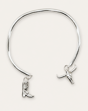 Load image into Gallery viewer, Western Charm Cuff Bracelet in Solid 925 Sterling Silver