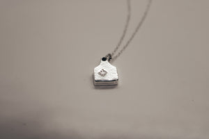 Mini Cattle Tag Necklace - Sterling Silver