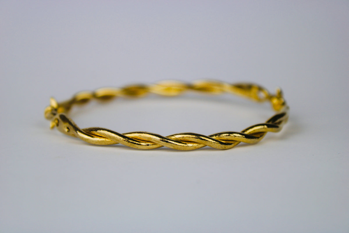 Barbed Wire Bangle in 18k Gold Plated 925 Sterling Silver (shipping delay)