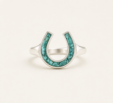 Load image into Gallery viewer, The Lucky Belle Ring in 925 Sterling Silver with a Turquoise Inlay