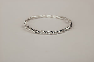 Barbed Wire Bangle - Sterling Silver