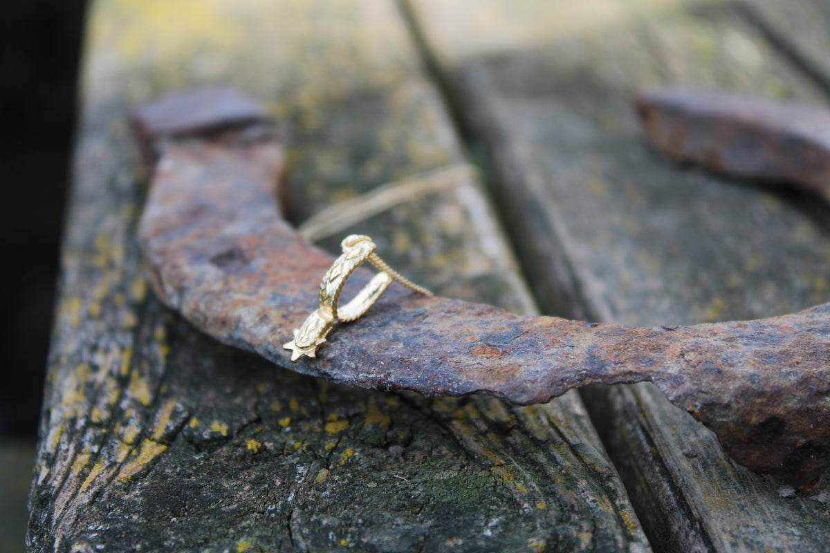 Gold Spur Necklace 18K Gold Plated Sterling Silver
