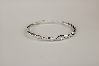 Barbed Wire Bangle - Sterling Silver