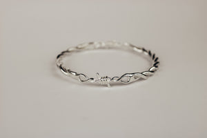 Barbed Wire Bangle - Sterling Silver