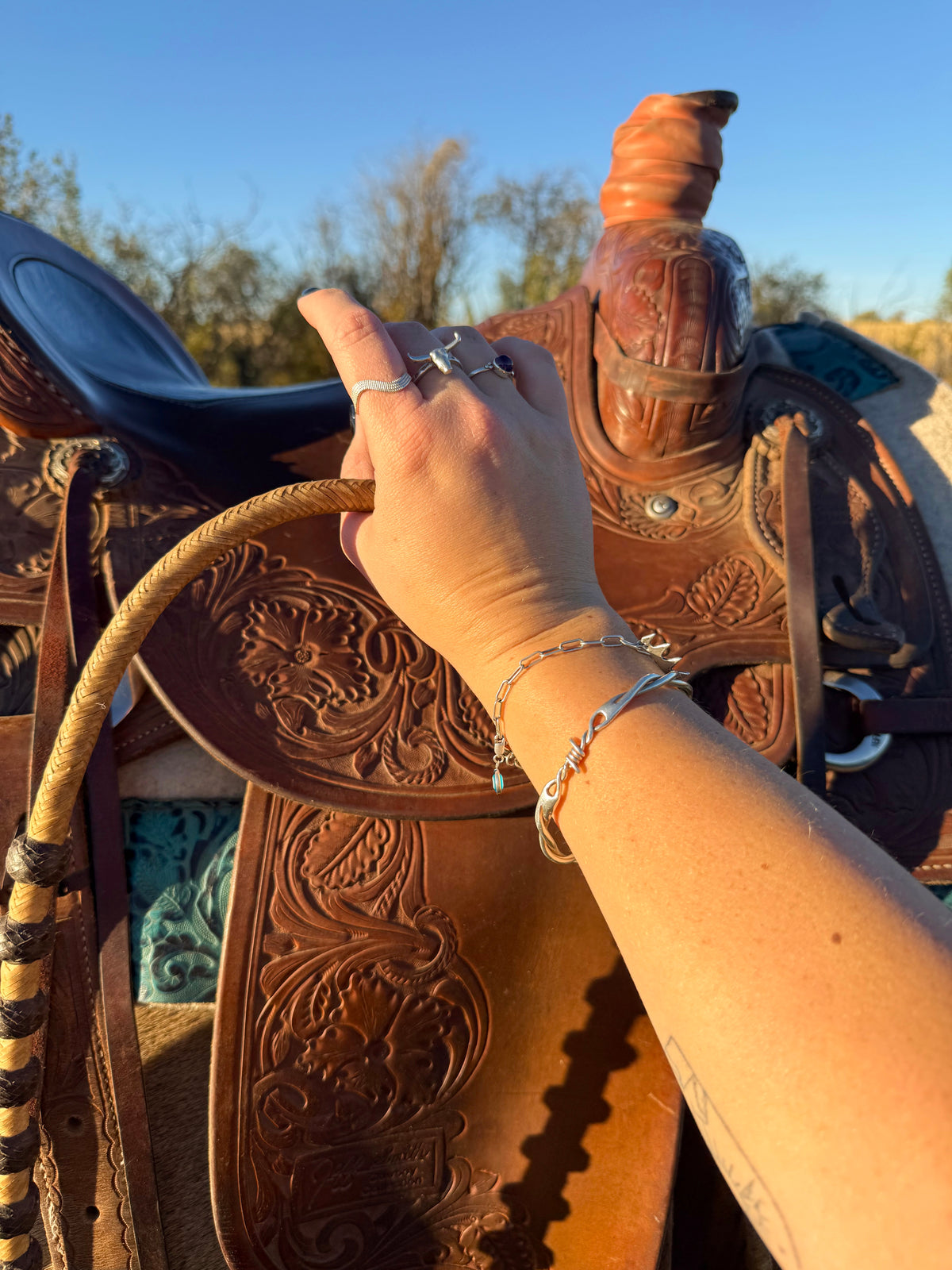Lucky Lariat Ring in 925 Sterling Silver