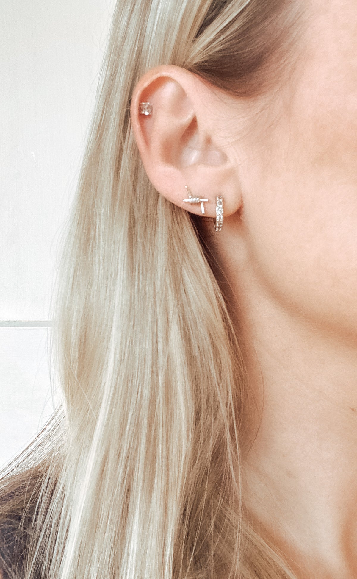 Sterling Silver Barbed Wire Studs in 925 Sterling Silver